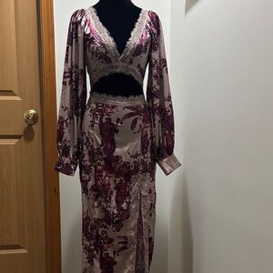 PrettyLittleThing Pink and Cream Floral Dress